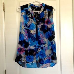 Kut from the Kloth Floral Blue Blouse